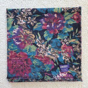 NWOT Liberty 100% Wool Floral Square Scarf